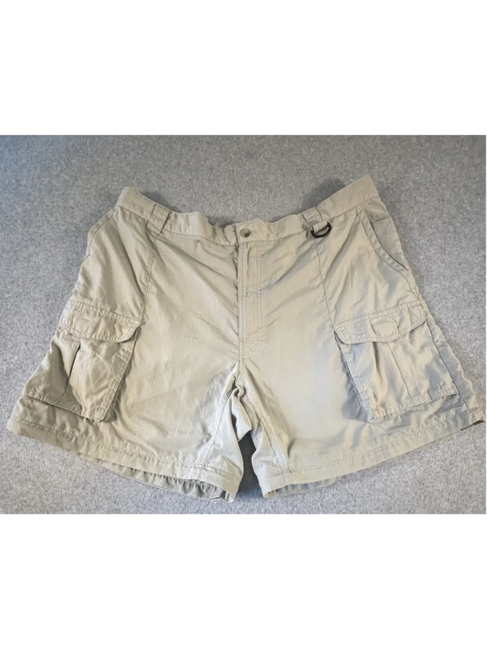Columbia PFG Men’s XXL Khaki Nylon Cargo Fishing Shorts Elastic Waist FM8280